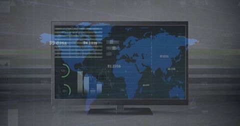 Global Financial Data Interface on Digital Screen - Download Free Stock Images Pikwizard.com