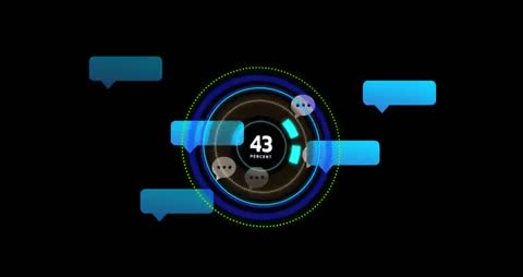 Futuristic Interface with Progress Tracking and Chat Interaction