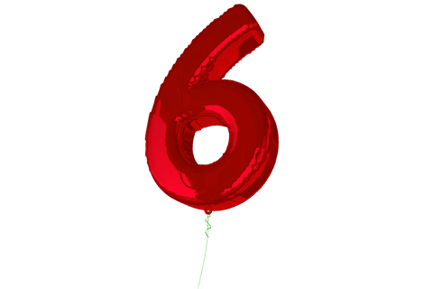 glossy red balloon number 6 on transparent background - Download Free Stock Videos Pikwizard.com