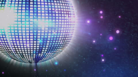 Shimmering Spinning Disco Ball with Colorful Lights