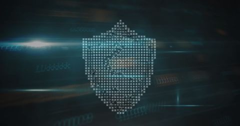Pixelated Digital Shield Symbolizing Cybersecurity and Data Protection - Download Free Stock Images Pikwizard.com