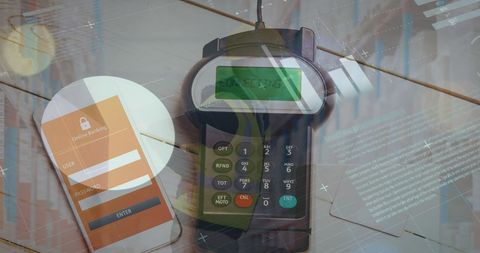 Financial Data Processing with Smartphone and Payment Terminal - Download Free Stock Images Pikwizard.com