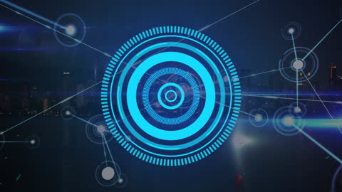 Futuristic Digital Network Cityscape Animation