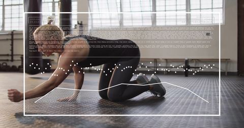 Data Overlay Showing Fitness Metrics During Gym Workout