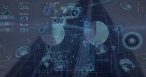 Digital Data Security with Animated Core Layers Over Lock