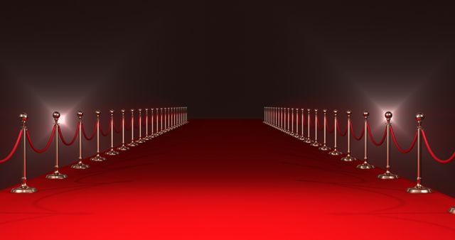 Elegant Red Carpet Ceremony with Spotlights and Ropes - Download Free Stock Images Pikwizard.com