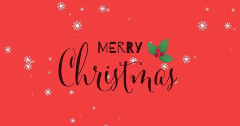 Festive Christmas Greeting Card with Snowflakes on Red Background - Download Free Stock Images Pikwizard.com