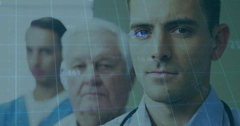 Confident doctor symbolizing healthcare innovation and technology