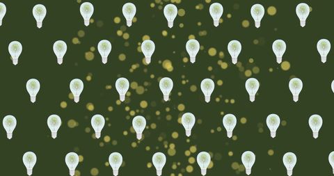 Sustainable energy concept art with digital lightbulb pattern