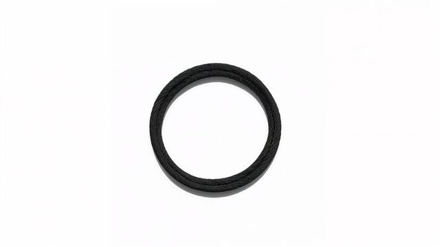 Elegant braided black ring showcasing minimalist design