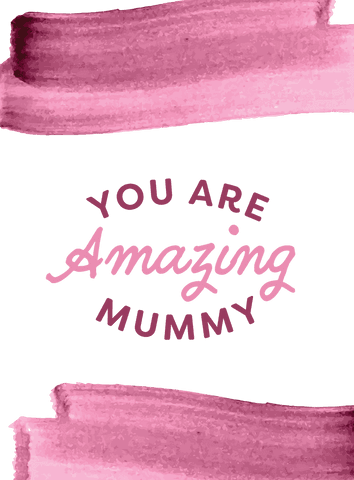 Inspirational Mom Quote with Purple Brush Strokes on Transparent Background