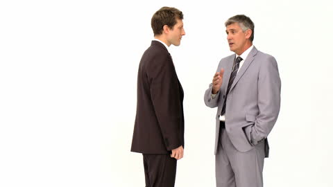 Two Businessmen Engaged in Informal Discussion