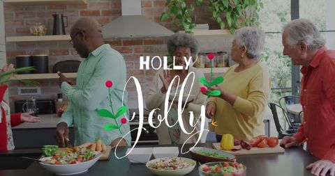 Diverse Family Enjoying Festive Cooking Together During Holiday Celebration