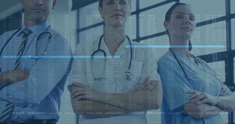 Confident Medical Professionals Embracing Futuristic Technology