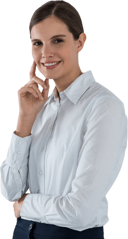 Confident Businesswoman Standing and Smiling Transparent Background
