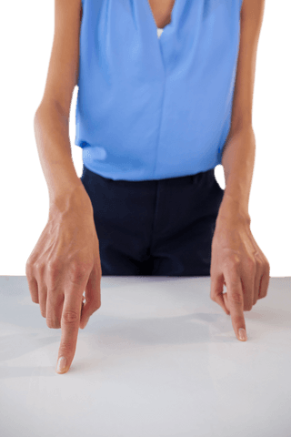 transparent hands of businesswoman gesturing toward surface - Download Free Stock Videos Pikwizard.com