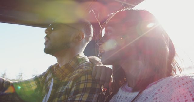 Couple Enjoying Car Ride on Sunny Day - Download Free Stock Images Pikwizard.com