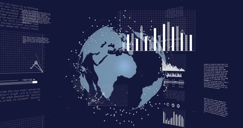 Data Processing Globe with Interactive Charts - Download Free Stock Images Pikwizard.com