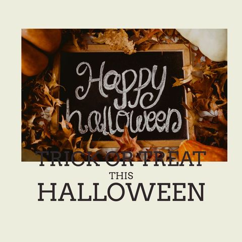 halloween chalkboard surrounded by autumn leaves announcement - Download Free Stock Templates Pikwizard.com