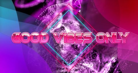 Vibrant Retro Theme with 'Good Vibes Only' Text - Download Free Stock Images Pikwizard.com