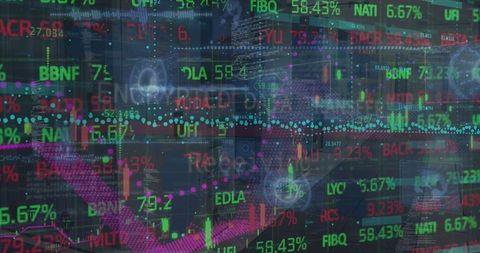 Stock Market Data Display with Ticker Symbols and Charts - Download Free Stock Images Pikwizard.com