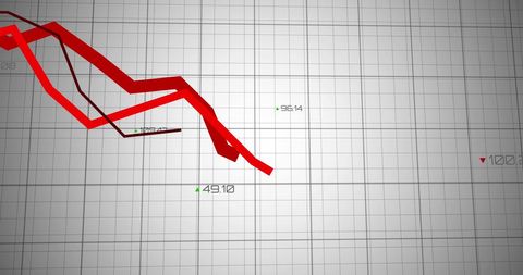 Declining Financial Trends with Red Graph Lines on Grid - Download Free Stock Images Pikwizard.com