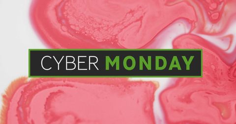 Cyber monday sale promotion with colorful liquid background