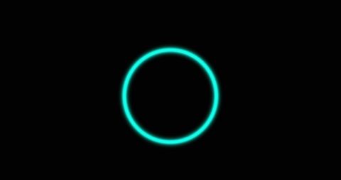 Glowing Circular Interface Element on Black Background