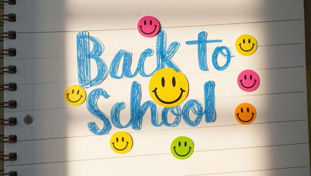 Back to school notepad with smiley face stickers