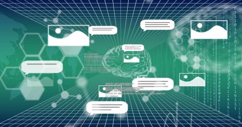 Futuristic Interface with AI Text and Data Network - Download Free Stock Images Pikwizard.com