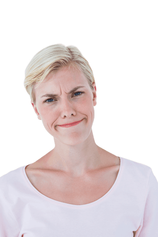 Transparent Background Bewildered Woman Slight Smile - Download Free Stock Videos Pikwizard.com