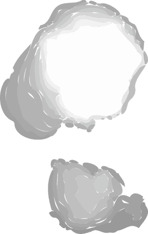 Abstract gray shapes with transparent background in minimalist style