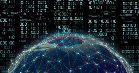 Digital Data Networking Across Global Sphere - Download Free Stock Images Pikwizard.com