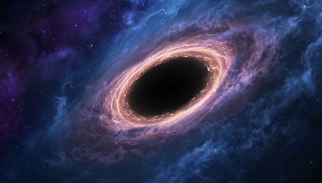 Spectacular black hole with swirling cosmic accretion disk