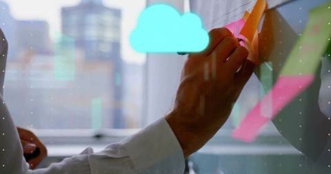 Business Strategy Session with Digital Interface Concept