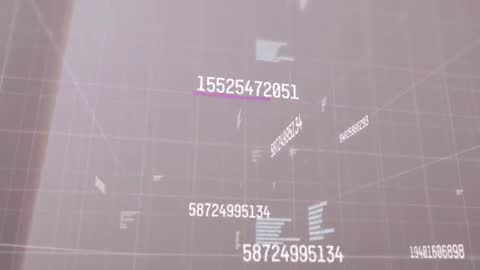 Futuristic Digital Data and Numbers on Dynamic Grid