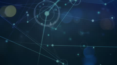 Abstract Network Connections in Futuristic Bokeh Heatmap