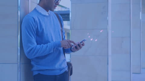 Tech Savvy Man Interacting with Futuristic Digital Interface
