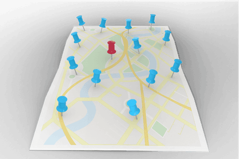 Digital Map with Pins on Transparent Background for Planning - Download Free Stock Videos Pikwizard.com