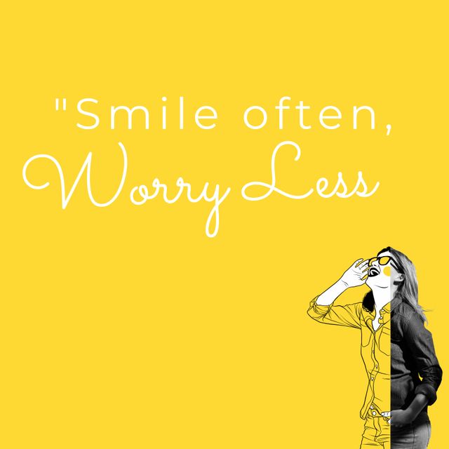 Inspirational Quote on Vibrant Yellow Background Promoting Positivity and Joy - Download Free Stock Templates Pikwizard.com