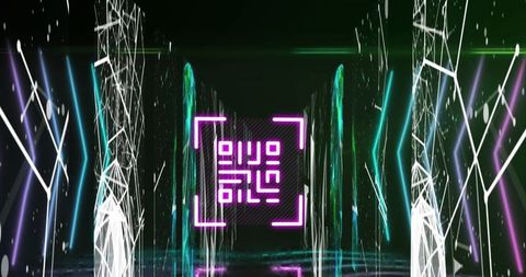 Glowing Neon Frame in Futuristic Digital Corridor - Download Free Stock Images Pikwizard.com