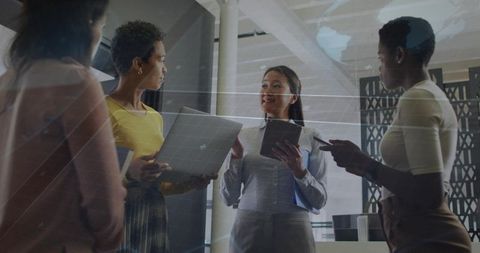 Team Collaboration with Integrating Technology in Modern Office