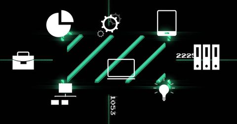 Digital Interface Icons Displaying Business Processing - Download Free Stock Images Pikwizard.com