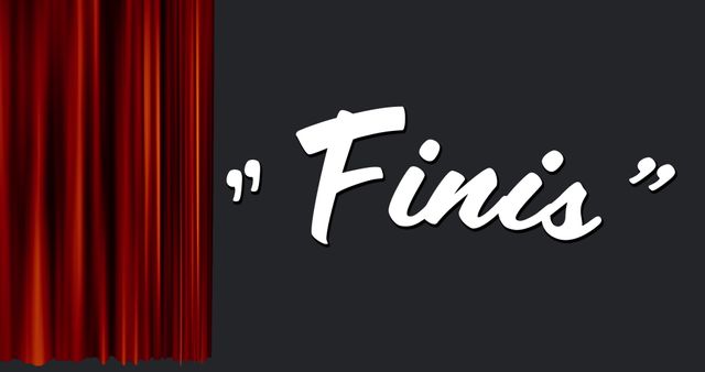 Finale Curtain with Finis Sign in White Script Font - Download Free Stock Images Pikwizard.com