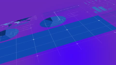 Futuristic Data Visualization in Purple Tones