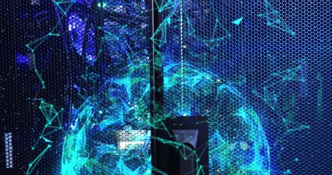 Abstract Digital Interface Illuminates Modern Server Room - Download Free Stock Images Pikwizard.com