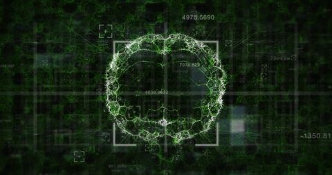 Futuristic neuroscience brain scan technology interface