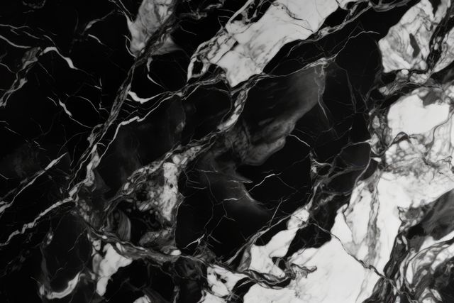 This black and white marble texture with intricate patterns creates an elegant and luxurious background. Perfect for use in high-end interior design visuals, website backgrounds, graphic design projects, and promotional material for modern brands. Its polished stone effect enhances detailed and abstract elements, suitable for architecture and decorative purposes.