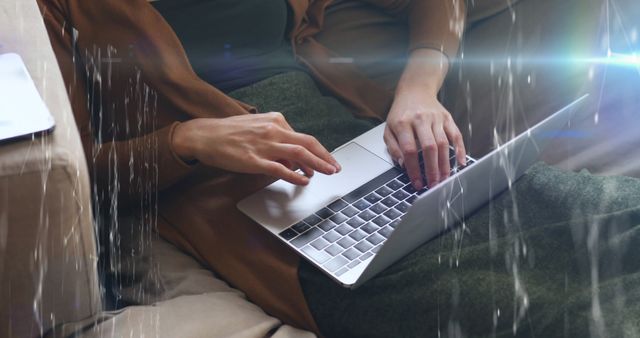 Person Working on Laptop Indoors During Rainstorm - Download Free Stock Images Pikwizard.com