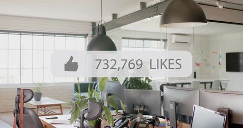 Digital approval display in modern office workspace